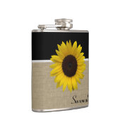 Zonnebloem en Burlap Heupfles (Rechts)