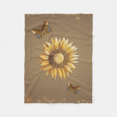 Zonnebloem en Butterflies  Elegant Fleece Deken (Voorkant)