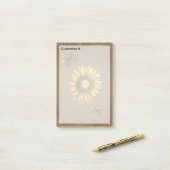 Zonnebloem en Butterflies  Elegant Post-it® Notes (Op bureau)