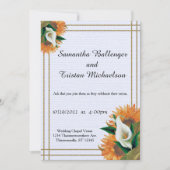 Zonnebloem en Calla Lily Summer Wedding Invitation Kaart (Voorkant)
