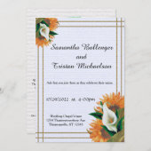 Zonnebloem en Calla Lily Summer Wedding Invitation Kaart (Voorkant / Achterkant)