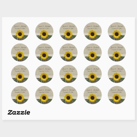 Zonnebloem en Camouflage Ronde Sticker (Vel)
