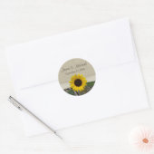Zonnebloem en Camouflage Ronde Sticker (Envelop)