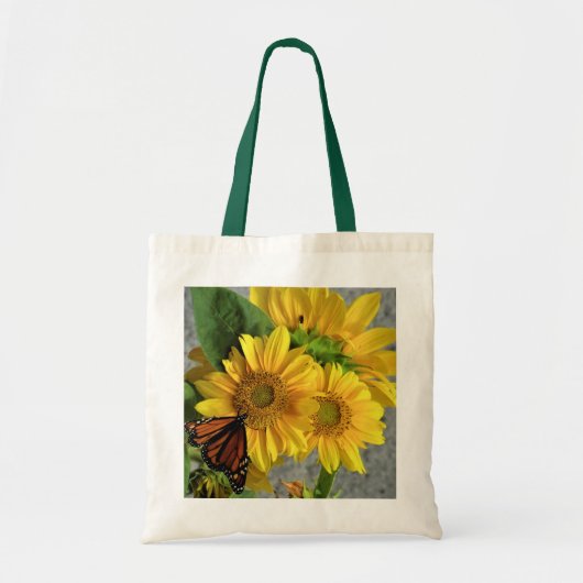 Zonnebloem en Canvas tas van Monarch-Butterfly (Voorkant)