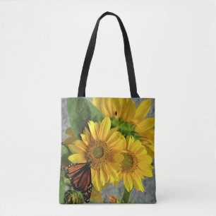 Zonnebloem en Canvas tas van Monarch-Butterfly
