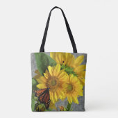 Zonnebloem en Canvas tas van Monarch-Butterfly (Achterkant)