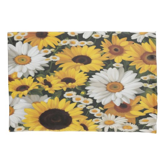 Zonnebloem en Daisy #50 - Kussensloop (Voorkant-Links)