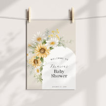 Zonnebloem en Daisy Baby shower Welkom
