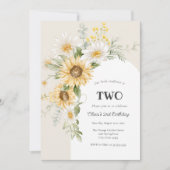 Zonnebloem en Daisy Birthday Kaart (Voorkant)