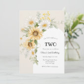 Zonnebloem en Daisy Birthday Kaart (Staand voorkant)