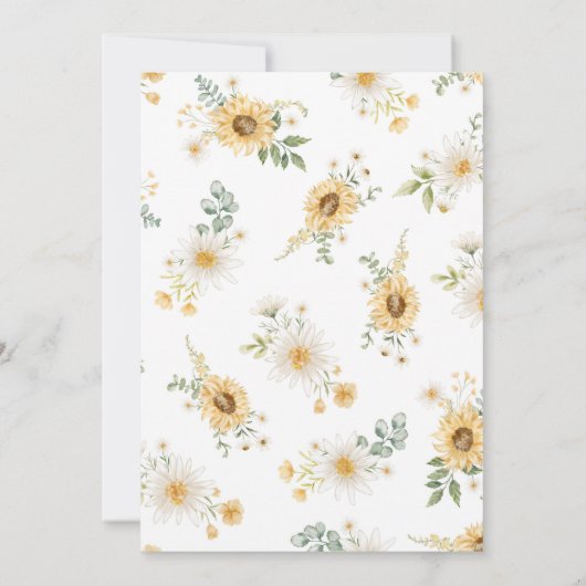 Zonnebloem en Daisy Birthday Kaart (Achterkant)