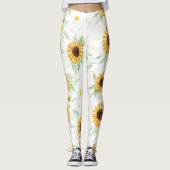 Zonnebloem en Daisy bouquets Leggings (Voorkant)