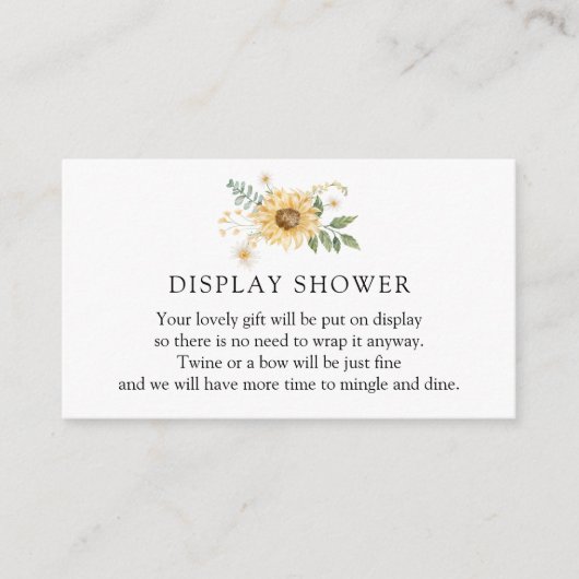 Zonnebloem en Daisy Display Douche Behuizing Kaart (Voorkant)