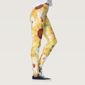 Zonnebloem en Daisy-Waterverf Leggings (Rechts)