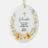 Zonnebloem en Daisy Wreath Floral Godmoeder keepom Keramisch Ornament (Rechts)