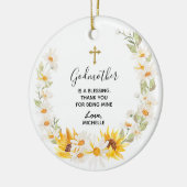 Zonnebloem en Daisy Wreath Floral Godmoeder keepom Keramisch Ornament (Links)