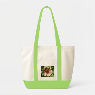 Zonnebloem en de groene bij tote bag