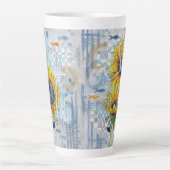 Zonnebloem en dromen Grote latte Mok (Voorkant)