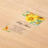 Zonnebloem en Duindoorn Baby Shower Acryl Uitnodigingen (Laagn)