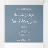 Zonnebloem en Eucalyptus drivoudig huwelijk uitnod Drieluik Uitnodiging (Binnenkant midden)