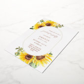 Zonnebloem en Eucalyptus Floral Gradual Party Folie Uitnodiging (Gedraaid)