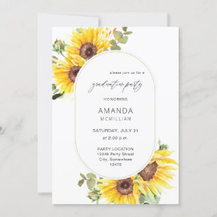Zonnebloem en Eucalyptus Floral Gradual Party Kaart