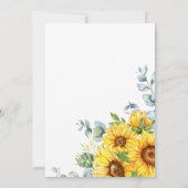 Zonnebloem en Eucalyptus Floral Wedding Kaart (Achterkant)