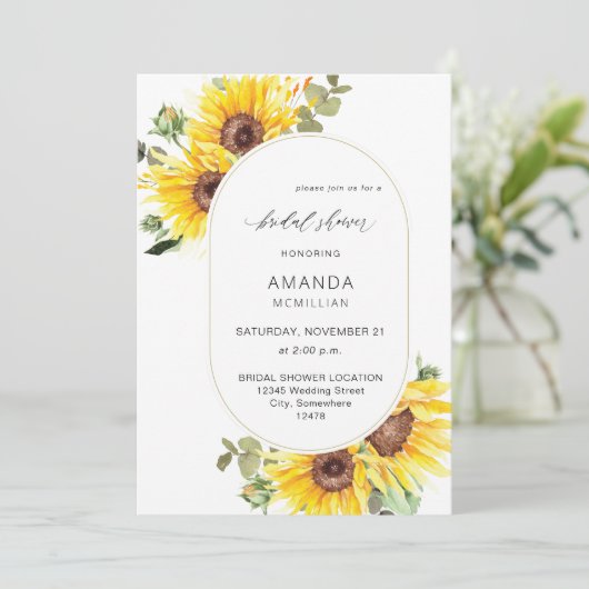 Zonnebloem en eucalyptus Florenz. Vrijgezellenfees Kaart (Staand voorkant)