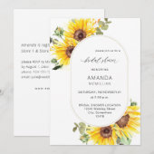 Zonnebloem en eucalyptus Florenz. Vrijgezellenfees Kaart (Voorkant / Achterkant)