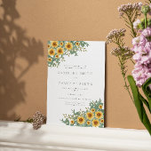 Zonnebloem en Eucalyptus Huwelijksuitnodiging Kaart