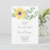 Zonnebloem en Eucalyptus Weddenschap Kaart (Staand voorkant)