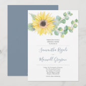 Zonnebloem en Eucalyptus Weddenschap Kaart (Voorkant / Achterkant)