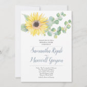 Zonnebloem en Eucalyptus Weddenschap Kaart (Voorkant)