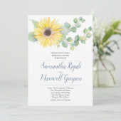 Zonnebloem en Eucalyptus Weddenschap Kaart (Staand voorkant)