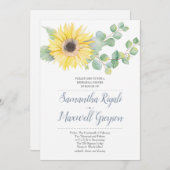 Zonnebloem en Eucalyptus Weddenschap Kaart (Voorkant / Achterkant)