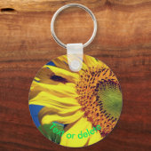 Zonnebloem en gastvrouw, speciaal gepersonaliseerd sleutelhanger (Achterkant)