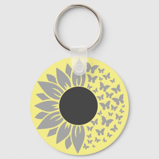 Zonnebloem en geel Sleutelhanger voor de vlinder (Voorkant)