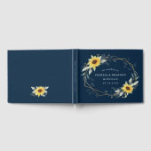 Zonnebloem en geometrisch rustieke bruiloft in mar gastenboek (Volledig)