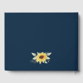 Zonnebloem en geometrisch rustieke bruiloft in mar gastenboek (Achterkant)