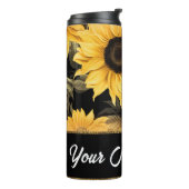  Zonnebloem en Glitter Tumbler Thermosbeker (Gedraaid links)