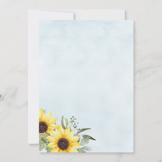 Zonnebloem en Grieks huwelijk Kaart (Achterkant)