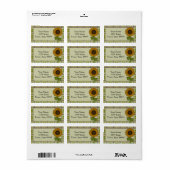 Zonnebloem en groen speldenlabel etiket (Full Sheet)