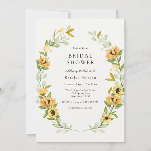 Zonnebloem en groen Vrijgezellenfeest Kaart (Voorkant)