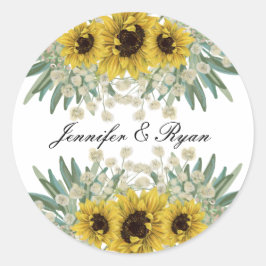 Zonnebloem en Groene Bruiloft Sticker