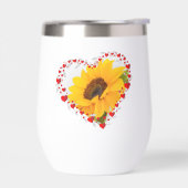 Zonnebloem en harten, minimalistisch, bruiloft (Links)