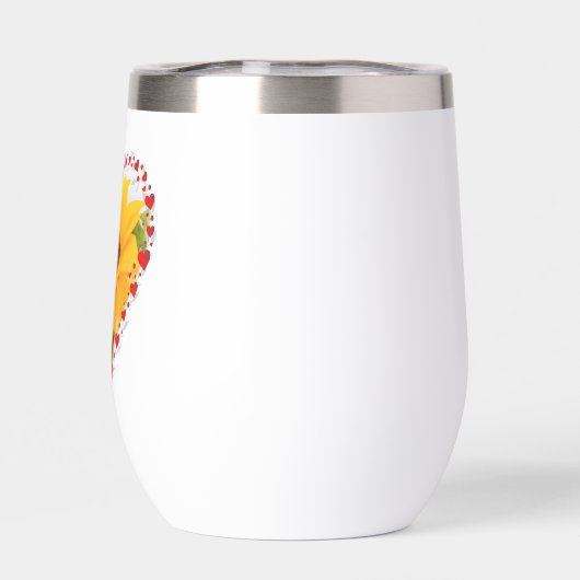 Zonnebloem en harten, minimalistisch, bruiloft (Achterkant)