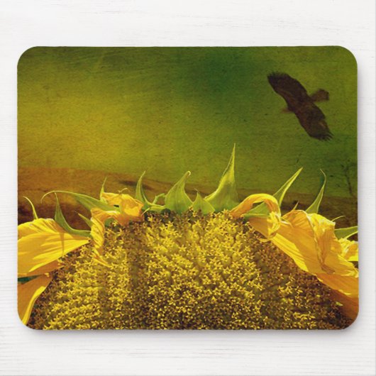 Zonnebloem en Hawk Muismat (Voorkant)