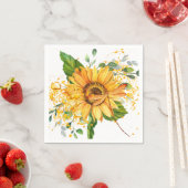 Zonnebloem en herfst van de libellen servet (Insitu)