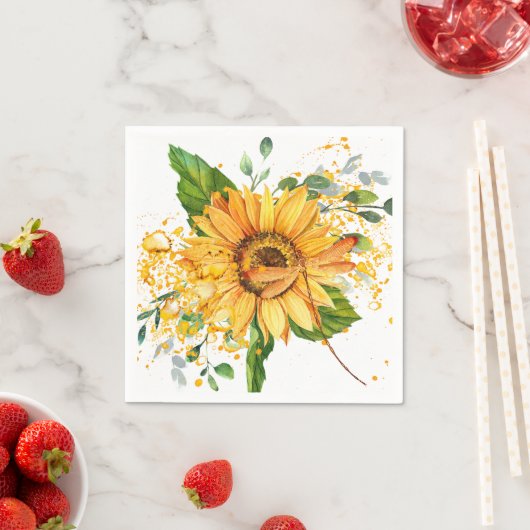 Zonnebloem en herfst van de libellen servet (Insitu)