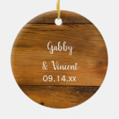 Zonnebloem en Hoefijzer Land Western huwelijk Keramisch Ornament (Achterkant)